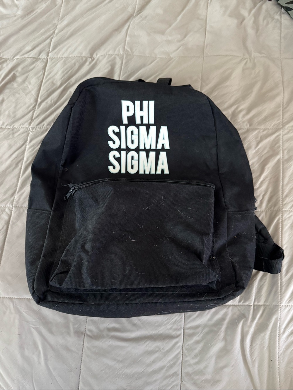 Phi Sigma Sigma Black Canvas Backpack